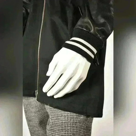 MACKAGE Black Cotton Canvas Leather Mixed Media Coaches 3/4 Jacket Medium - Picture 6 of 10